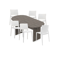 6ft, 8ft, 10ft Racetrack Conference Table and Chair (6751) Set
