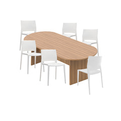 6ft, 8ft, 10ft Racetrack Conference Table and Chair (6751) Set