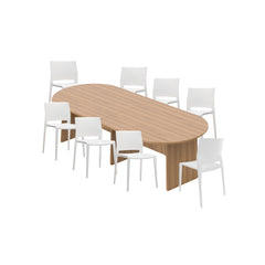 6ft, 8ft, 10ft Racetrack Conference Table and Chair (6751) Set