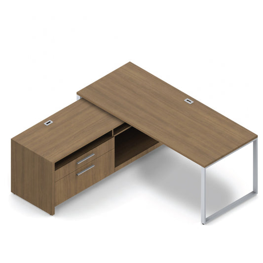 L72D - 6'x6' L-Shape Workstation (Freestanding Desk and  Credenza-L)
