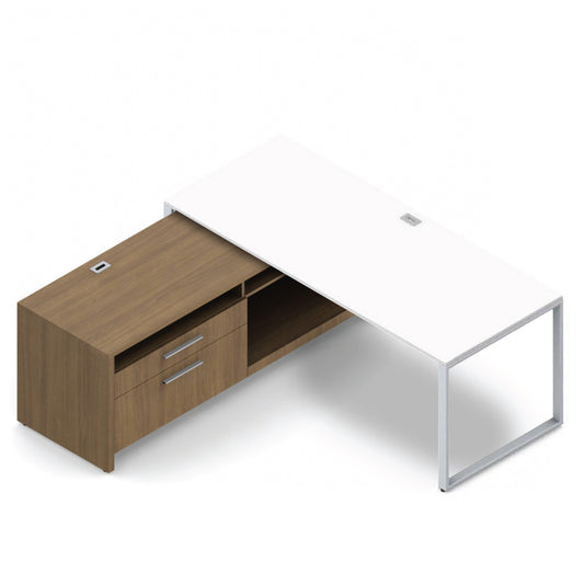 L72D - 6'x6' L-Shape Workstation(Freestanding Desk and Credenza-L)