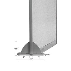 GOF 84"W x 48”/60”/72”H, Straight Line Freestanding Partial Glass Partition Package
