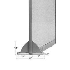 GOF 30"W x 48”/60”/72”H, Straight Line Freestanding Partial Glass Partition Package