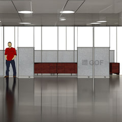 GOF 3 Person Workstation Cubicle (5.5'D  x 18'W x 5'H)