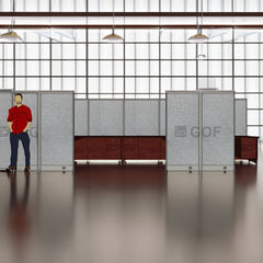 GOF 3 Person Workstation Cubicle (5.5'D  x 18'W x 6'H)