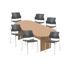 6ft, 8ft, 10ft Racetrack Conference Table and Chair (6508) Set