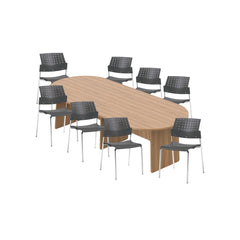 6ft, 8ft, 10ft Racetrack Conference Table and Chair (6508) Set