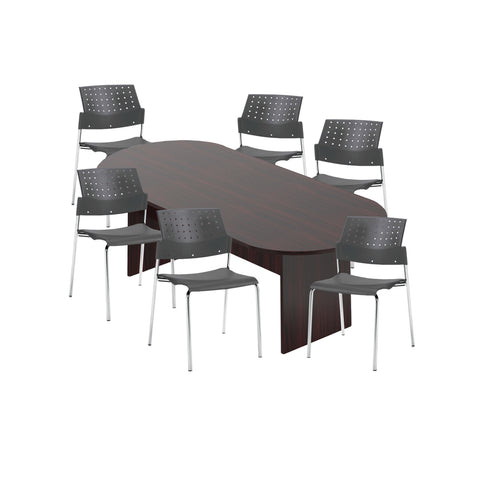 6ft, 8ft, 10ft Racetrack Conference Table and Chair (6508) Set