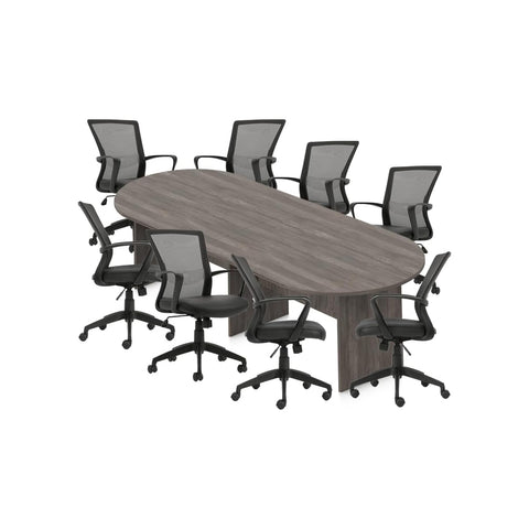 6ft, 8ft, 10ft Racetrack Conference Table and Chair (G10705B) Set