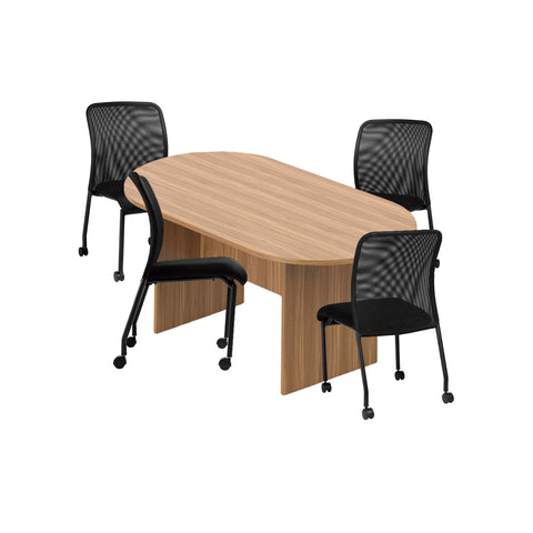 6ft, 8ft, 10ft Racetrack Conference Table and Chair (G11761B) Set