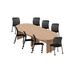 6ft, 8ft, 10ft Racetrack Conference Table and Chair (G11761B) Set