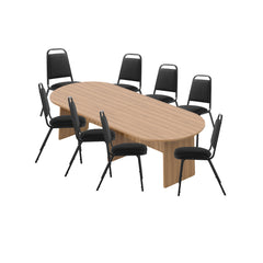 6ft, 8ft, 10ft Racetrack Conference Table and Chair (G11934) Set