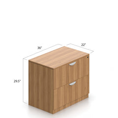 71"x42" Bow Front Desk, Lateral File & Mixed Storage, Hutch Added
