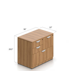 71"x42" Bow Front Desk, Lateral File & Mixed Storage, Hutch Added