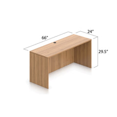 66"x24" Credenza Shell with B/B/F, F/F Pedestals and Hutch