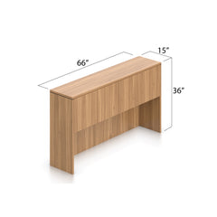 66"x30" Rectangular Desk with Two Hanging B/F Pedestals and Hutch