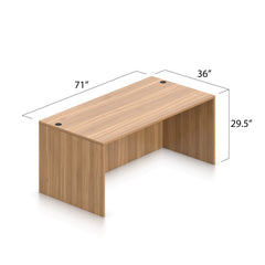 71"x36" Rectangular Desk with B/B/F, F/F Pedestals and Hutch