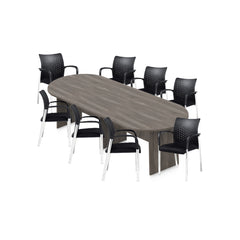 6ft, 8ft, 10ft Racetrack Conference Table and Chair (G11740B) Set