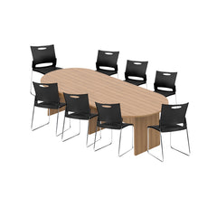 6ft, 8ft, 10ft Racetrack Conference Table and Chair (G11310) Set