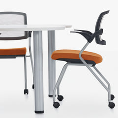 Customized Flip Up Seat Nesting Chair with Casters