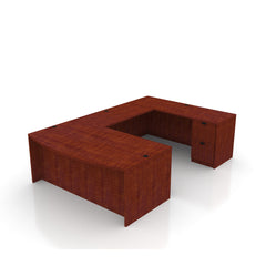 U71C - 6' x 9' U-Shape Workstation (Bow front Desk with B/B/F and F/F Pedestals)