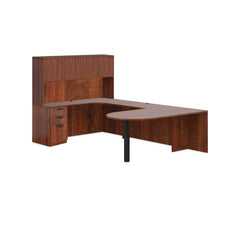 U71D - 6' x 9.5' U-Shape Workstation (Island D with B/B/F Pedestal) Hutch Added