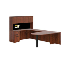 U71D - 6' x 9.5' U-Shape Workstation (Island D with B/B/F Pedestal) Hutch Added