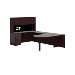 U71D - 6' x 9.5' U-Shape Workstation (Island D with B/B/F Pedestal) Hutch Added