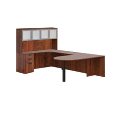 U71D - 6' x 9.5' U-Shape Workstation (Island D with B/B/F Pedestal) Hutch Added