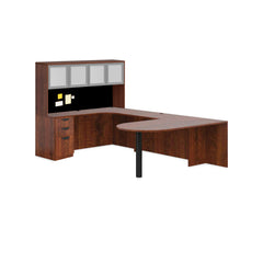 U71D - 6' x 9.5' U-Shape Workstation (Island D with B/B/F Pedestal) Hutch Added