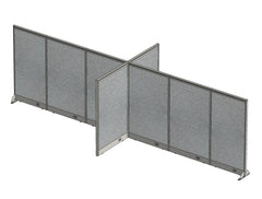 GOF 72"D x 204"W x 48”/60”/72”H, X-Shaped Freestanding Fabric Partition Package