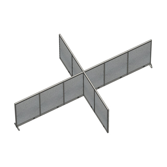 GOF 132"D x 204"W x 48”/60”/72”H, X-Shaped Freestanding Fabric Partition Package