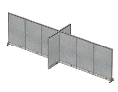 GOF 60"D x 216"W x 48”/60”/72”H, X-Shaped Freestanding Fabric Partition Package