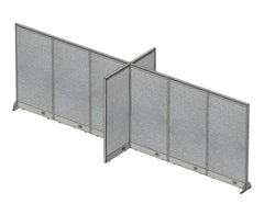 GOF 60"D x 216"W x 48”/60”/72”H, X-Shaped Freestanding Fabric Partition Package
