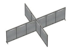 GOF 120"D x 216"W x 48”/60”/72”H, X-Shaped Freestanding Fabric Partition Package