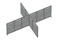 GOF 120"D x 216"W x 48”/60”/72”H, X-Shaped Freestanding Fabric Partition Package