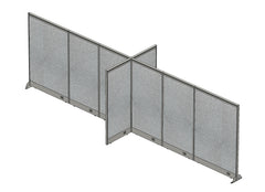 GOF 60"D x 240"W x 48”/60”/72”H, X-Shaped Freestanding Fabric Partition Package