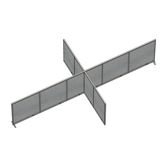 GOF 132"D x 252"W x 48”/60”/72”H, X-Shaped Freestanding Fabric Partition Package