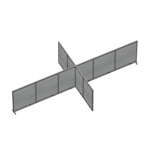 GOF 132"D x 264"W x 48”/60”/72”H, X-Shaped Freestanding Fabric Partition Package