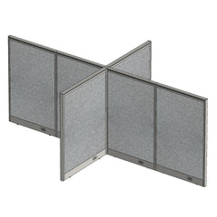 GOF 72"D x 120W x 48”/60”/72”H, X-Shaped Freestanding Fabric Partition Package