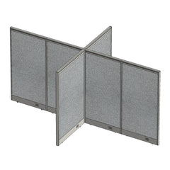 GOF 72"D x 120W x 48”/60”/72”H, X-Shaped Freestanding Fabric Partition Package