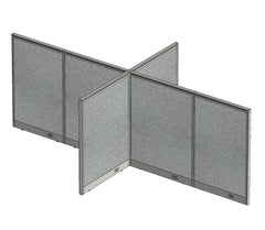 GOF 72"D x 132"W x 48”/60”/72”H, X-Shaped Freestanding Fabric Partition Package