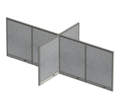 GOF 72"D x 144"W x 48”/60”/72”H, X-Shaped Freestanding Fabric Partition Package