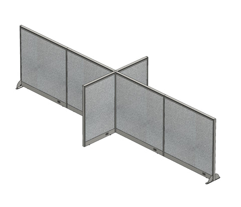GOF 60"D x 192"W x 48”/60”/72”H, X-Shaped Freestanding Fabric Partition Package