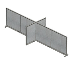 GOF 60"D x 192"W x 48”/60”/72”H, X-Shaped Freestanding Fabric Partition Package