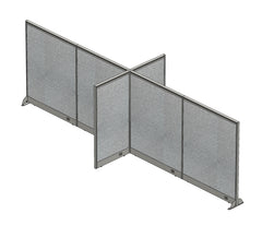 GOF 60"D x 192"W x 48”/60”/72”H, X-Shaped Freestanding Fabric Partition Package