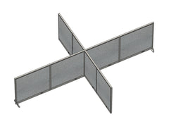 GOF 120"D x 192"W x 48”/60”/72”H, X-Shaped Freestanding Fabric Partition Package