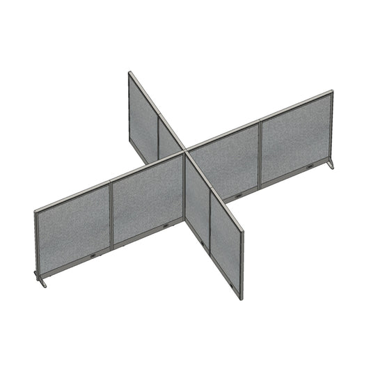 GOF 132"D x 192"W x 48”/60”/72”H, X-Shaped Freestanding Fabric Partition Package