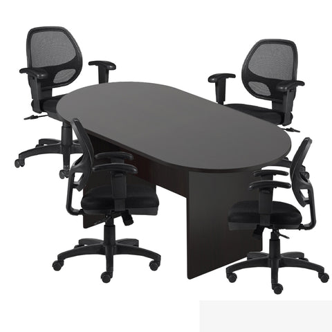 6ft, 8ft, 10ft Racetrack Conference Table and Chair (G11647B) Set