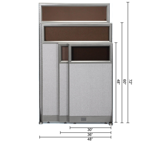 GOF 30”W x 72”H Single Partial Glass Panel